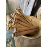 QTY OF APPROX 16 OLD ROLLING PINS APPROX 40CM LONG