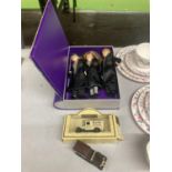 THREE BOXED HARRY POTTER DOLLS - HARRY POTTER, HERMIONE AND RON WEASLEY PLUS TWO DIECAST CARS