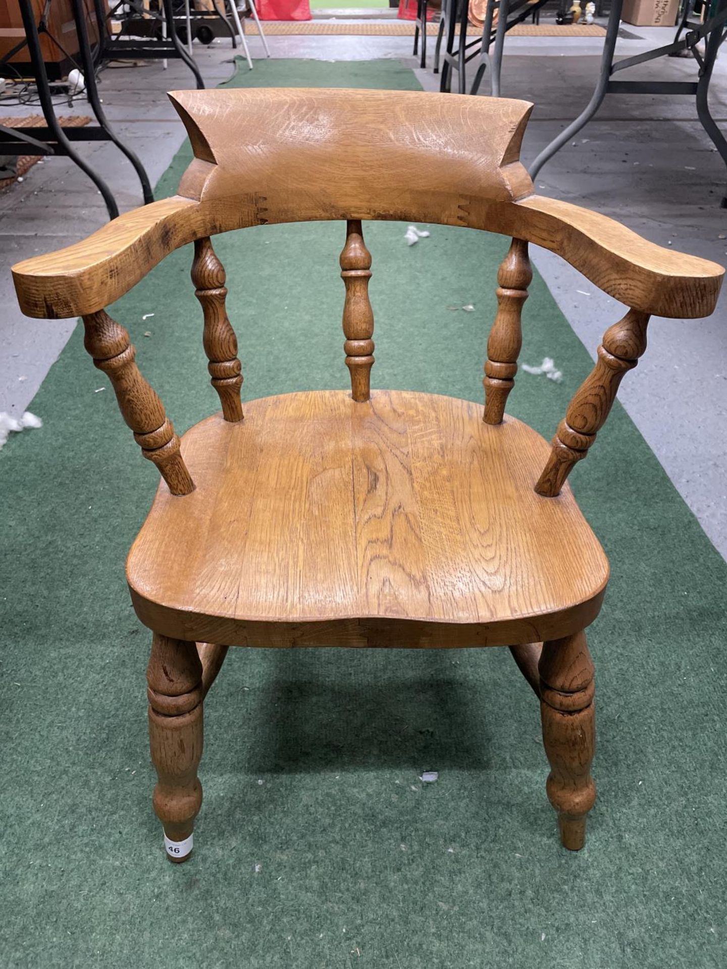 AN OAK CHILDS CAPTAINS CHAIR