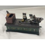 A VINTAGE STYLE CAST 'CAT AND MOUSE' MONEY BOX