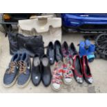 AN ASSORTMENT OF LADIES SHOES AND HANDBAGS