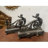 PAIR OF EARLY VICTORIAN BRONZE CHENET
