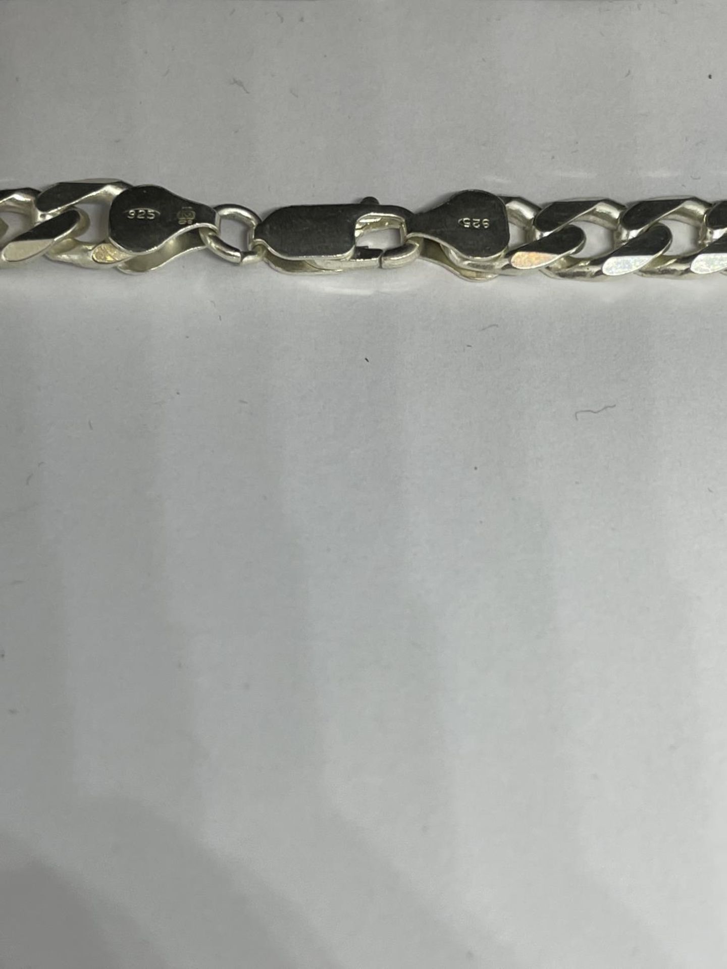 A MARKED SILVER FLAT LINK NECK CHAIN - Image 3 of 3