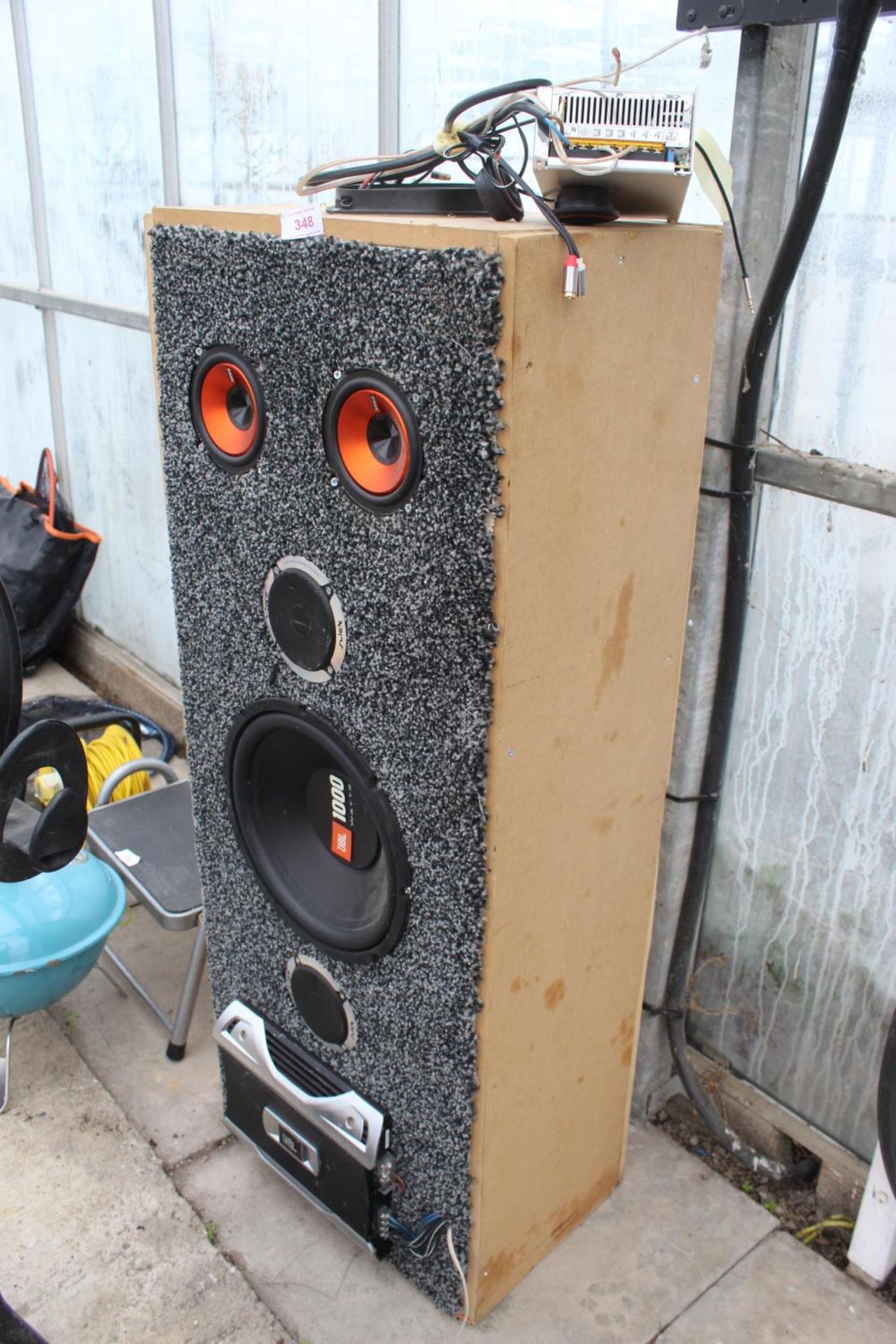 54B WOOFER BOX WITH AMPS AND SPEAKERS NO VAT