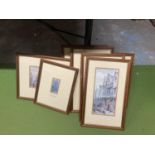 A COLLECTION OF SEVEN FRAMED PRINTS OF VINTAGE CHESTER TO INCLUDE BISHOP LLOYD'S HOUSE, WATERGATE