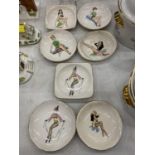 SEVEN VINTAGE 'PIN-UP' PIN TRAYS