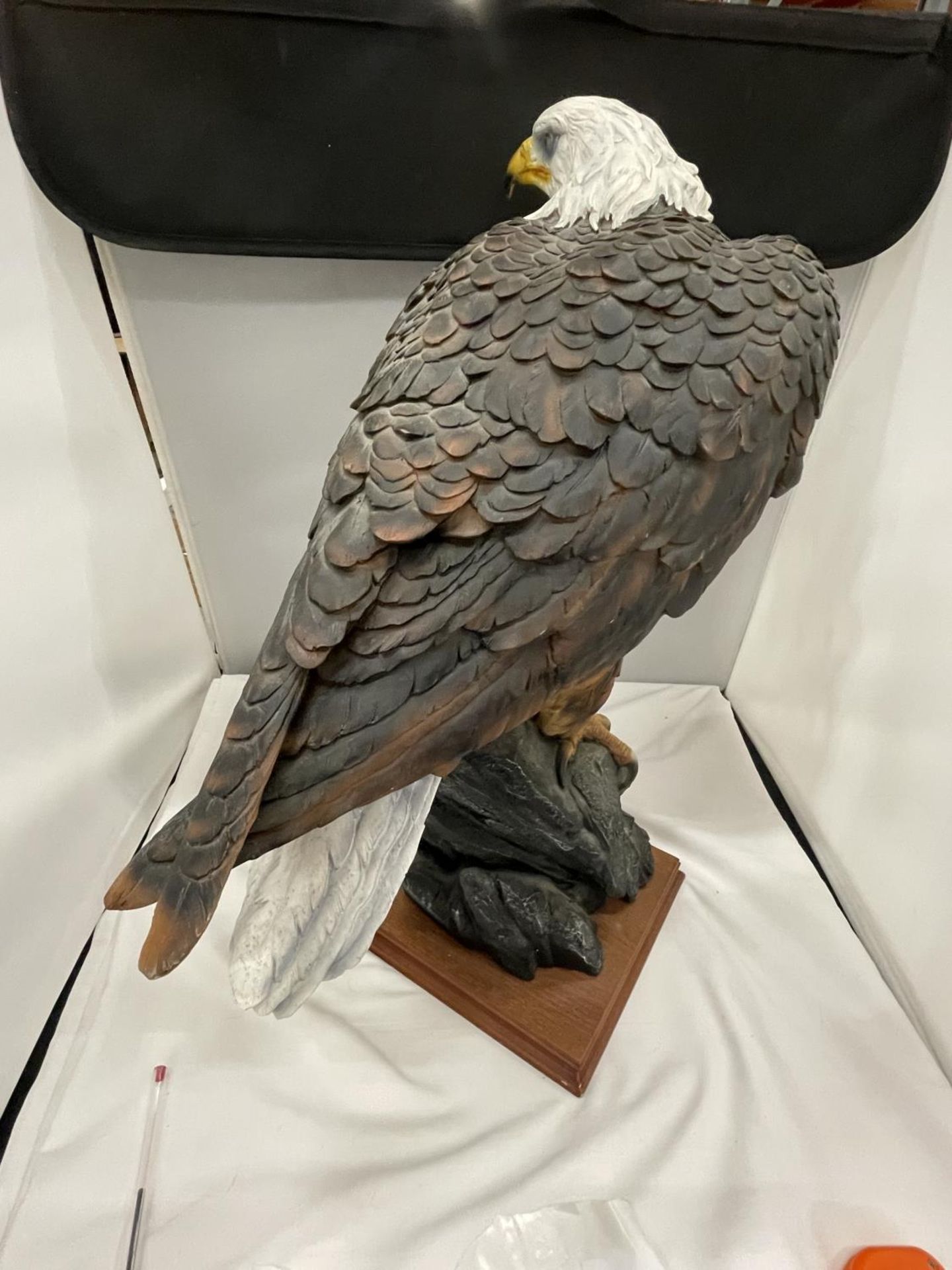 A LARGE RESIN FIGURE OF A BALD EAGLE HEIGHT - Image 4 of 4