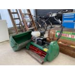 A RANSOMES CYLINDER MOWER WITH GRASS BOX