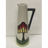 A LORNA BAILEY HANDPAINTED AND SIGNED CONICAL JUG CHERRY HILL