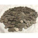 A VERY LARGE COLLECTION OF SHILLINGS AND OLD FIVE PENCE PIECES