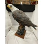 A LARGE RESIN FIGURE OF A BALD EAGLE HEIGHT