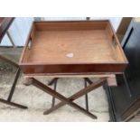 A GEORGIAN MAHOGANY BUTLERS TRAY ON STAND