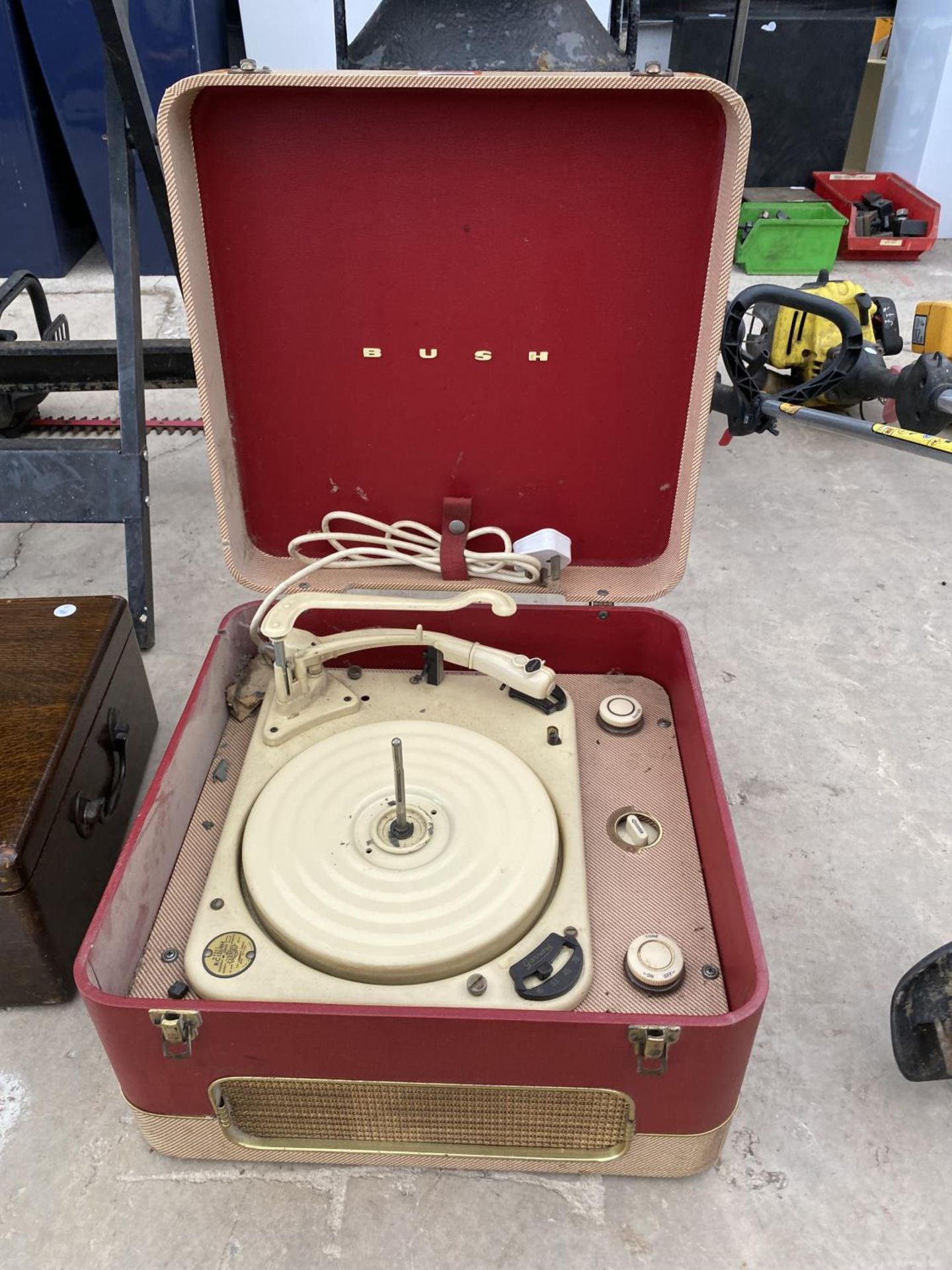 A RETRO CASED BUSH GRAMAPHONE