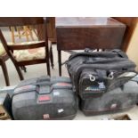 TWO GIVI MOTORBIKE BOXES AND AN OXFORD LUGGAGE BAG