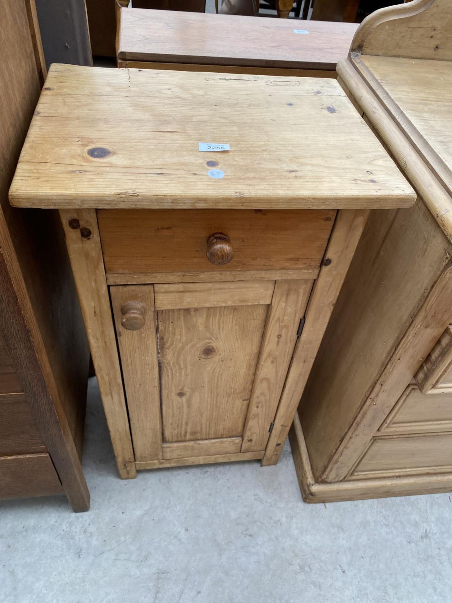 A VICTORIAN STYLE PINE BEDSIDE LOCKER