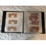 A BANK NOTE ALBUM CONTAINING A VERY LARGE COLLECTION OF BRITISH BANK NOTES, SOME BEING