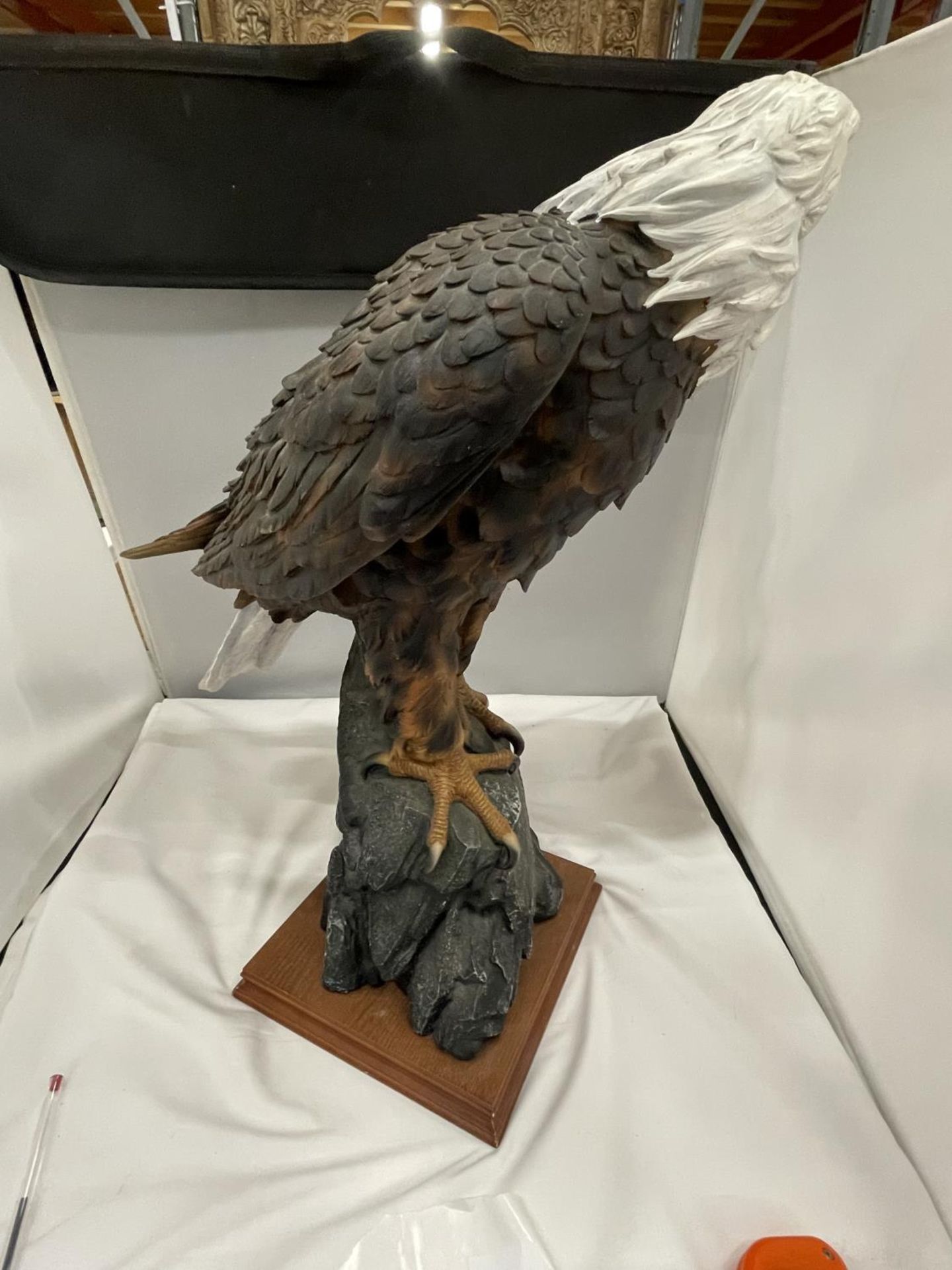 A LARGE RESIN FIGURE OF A BALD EAGLE HEIGHT - Image 3 of 4
