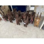 EIGHT WICKER REINDEER PLANTERS AND A FURTHER WICKER REINDEER