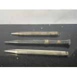 THREE VINTAGE MARKED SILVER PENS/PENCILS