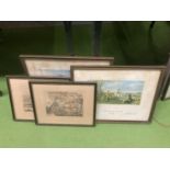 FOUR VINTAGE FRAMED HUNTING THEMED PRINTS - PHEASANT SHOOTING, THEFIND,THE RUN AND GROUSE SHOOTERS