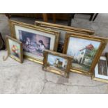 AN ASSORTMENT OF GILT FRAMED PRINTS AND PICTURES