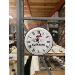 A VINTAGE STYLE 'GUINNESS' WALL CLOCK DIAMETER 41CM - BATTERY OPERATED