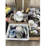 AN ASSORTMENT OF HOUSEHOLD CLEARANCE ITEMS TO INCLUDE CERAMICS AND GLASS WARE ETC