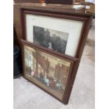 TWO LARGE VINTAGE FRAMED PRINTS