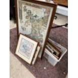 A LARGE ASSORTMENT OF FRAMED PRINTS AND PICTURES