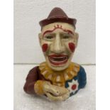 A VINTAGE STYLE CAST CLOWN MONEY BOX