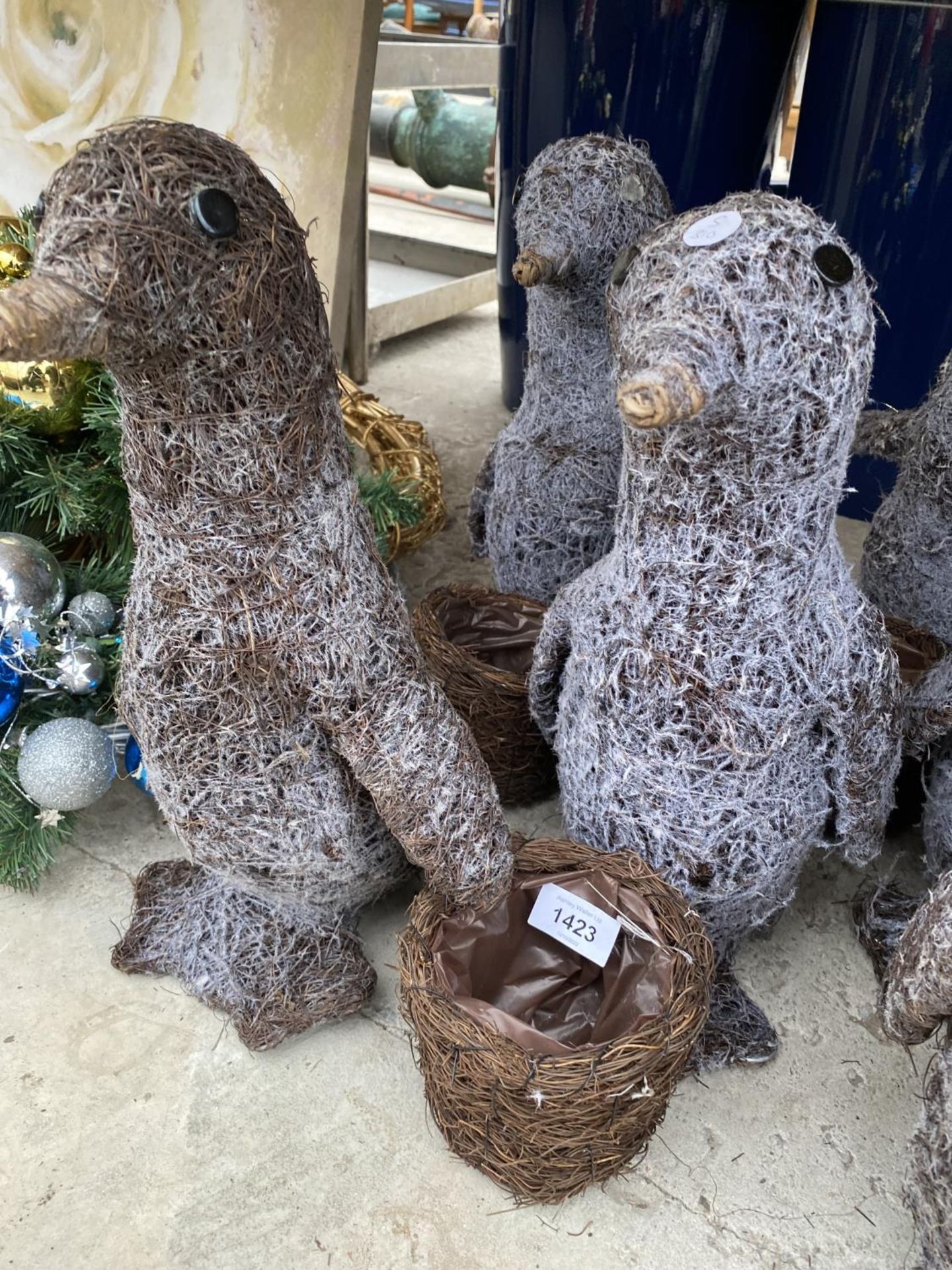 EIGHT WICKER PENGUIN CHRISTMAS PLANTERS - Image 3 of 3
