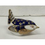 A VINTAGE ROYAL CROWN DERBY WREN PAPERWEIGHT (MISSING STOPPER)