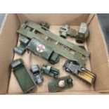 A QUANTITY OF VINTAGE DINKY AND MATCHBOX ARMY VEHICLES