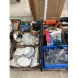 AN ASSORTMENT OF HOUSEHOLD CLEARANCE ITEMS TO INCLUDE CERAMICS, GLASS WARE AND A LANTERN