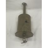 JOHN LINWOOD 19TH CENTURY BRASS SPIT ROASTER ENGLISH BRASS AND FORGED IRON JACK