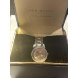 A TED BAKER WRISTWATCH IN A PRESENTATION BOX SEEN WORKING BUT NO WARRANTY