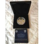 THE QUEEN ELIZABETH II LONG MAY SHE REIGN FIVE CROWN COIN, CAPSULED AND BOXED WITH CERTIFICATE OF