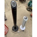 TWO ELECTRIC TOWER FANS