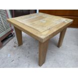 A MODERN OAK AND PAINTED 'ORLANE' LAMP TABLE, 23.5" SQUARE