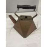 AN ARTS AND CRAFTS CHRISTOPHER DRESSER INSPIRED COPPER KETTLE OCTAGONAL SHAPE WITH BAKELITE HANDLES