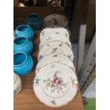 A QUANTITY OF VINTAGE CHILDREN'S PLATES WITH IMAGES OF JESTERS, ETC