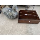 A VINTAGE WOODEN ORGANISER TRAY