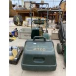 AN ATCO COMMODORE B12 PETROL LAWN MOWER WITH GRASS BOX