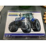 A NEW HOLLAND AGRICULTURE TRACTOR SIGN 25.5CM X 19.5CM