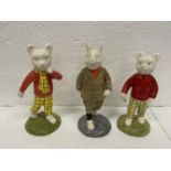 THREE LIMITED EDITION BESWICK RUPERT BEAR FIGURES TO INCLUDE RUPERT NO 396, PODGY PIG NO 396 AND