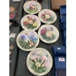 A COLLECTION OF LENA LIU 'BEAUTIFUL GARDENS' CABINET PLATES - 6 IN TOTAL, SOME A/F