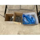 AN ASSORTMENT OF ROPE AND METAL CLIPS