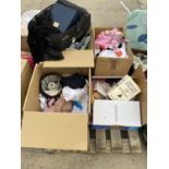 AN ASSORTMENT OF HOUSEHOLD CLEARANCE ITEMS TO INCLUDE BOOKS AND CLOTHES ETC