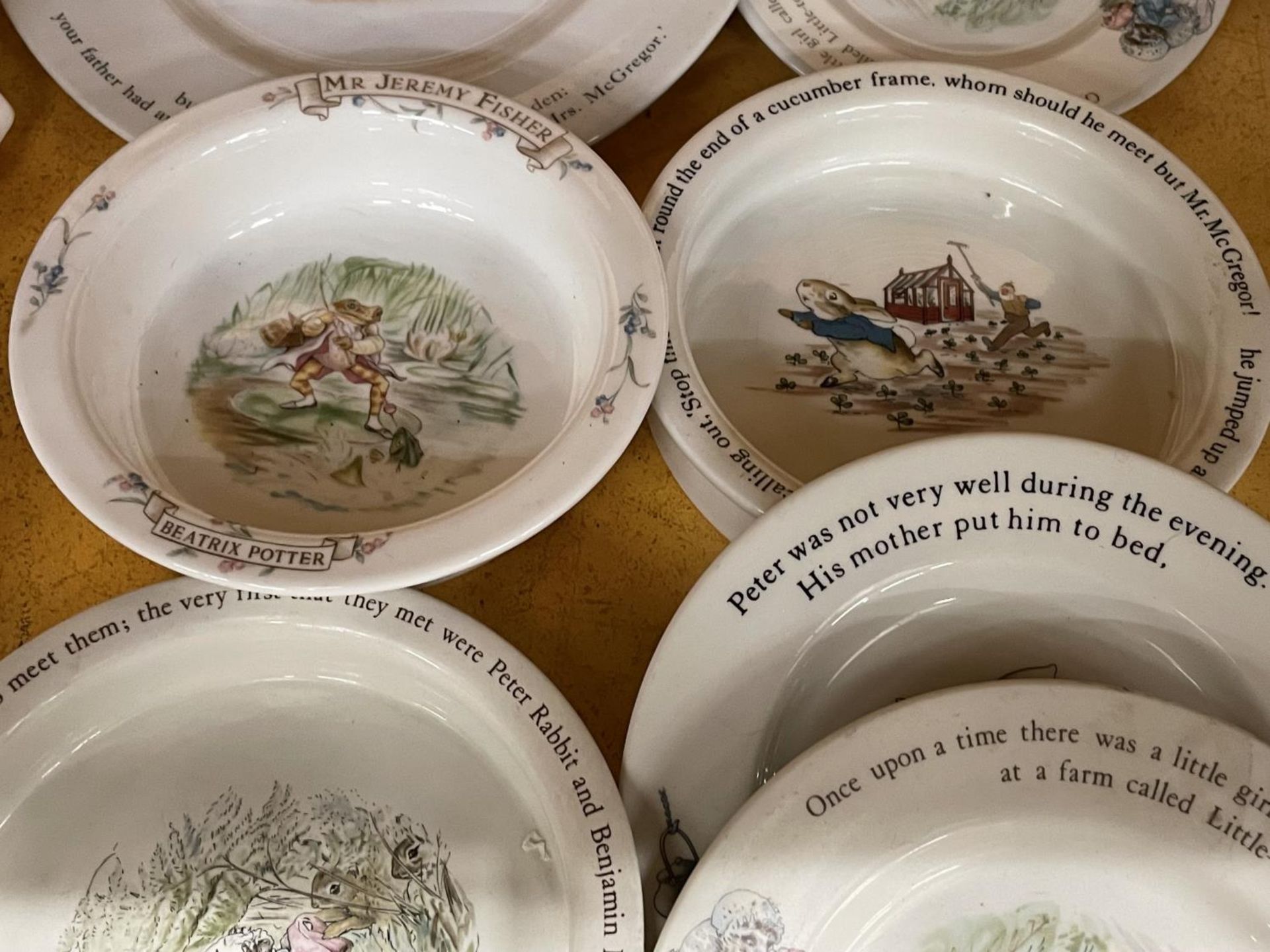 A COLLECTION OF PETER RABBIT CERAMICS TO INCLUDE PLATES AND BOWLS - Image 3 of 5