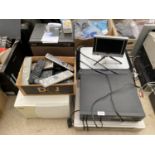 AN ASSORTMENT OF ITEMS TO INCLUDE A MATSUI CD PLAYER, A PRINTER AND A PHILIPS SPEAKER ETC